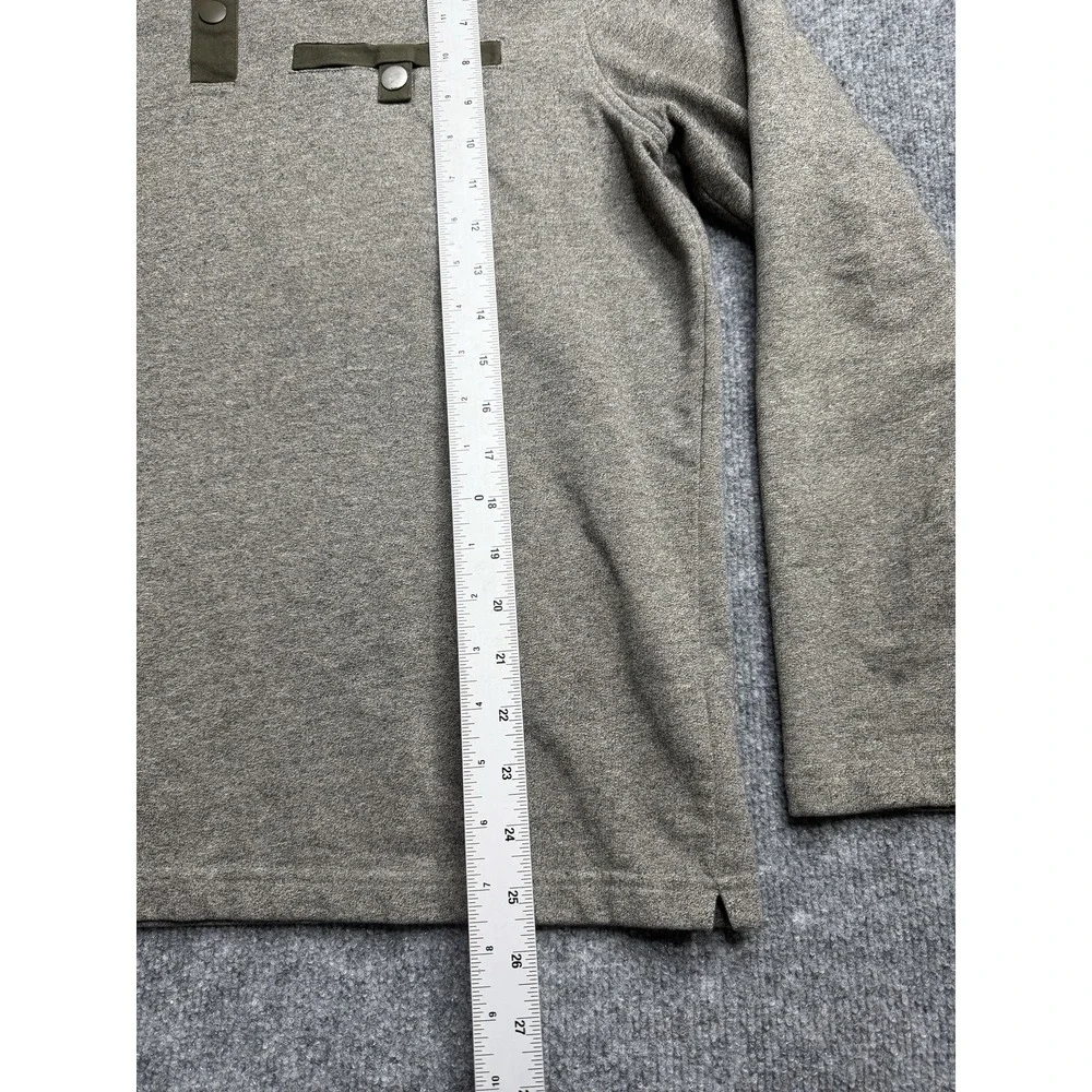 Untuckit Sweater MENS Large Parkson Snap Fleece Pullover Sweatshirt Gray Olive